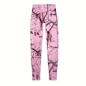 Civil regime Concrete Forest Baby Pink Leopard Camo Seamless Workout Leggings XL